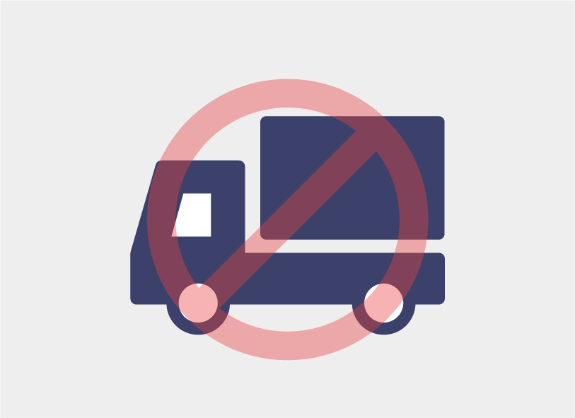 トラックの配送をカット