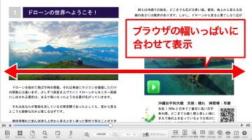 画面の幅に合わせて表示されている様子