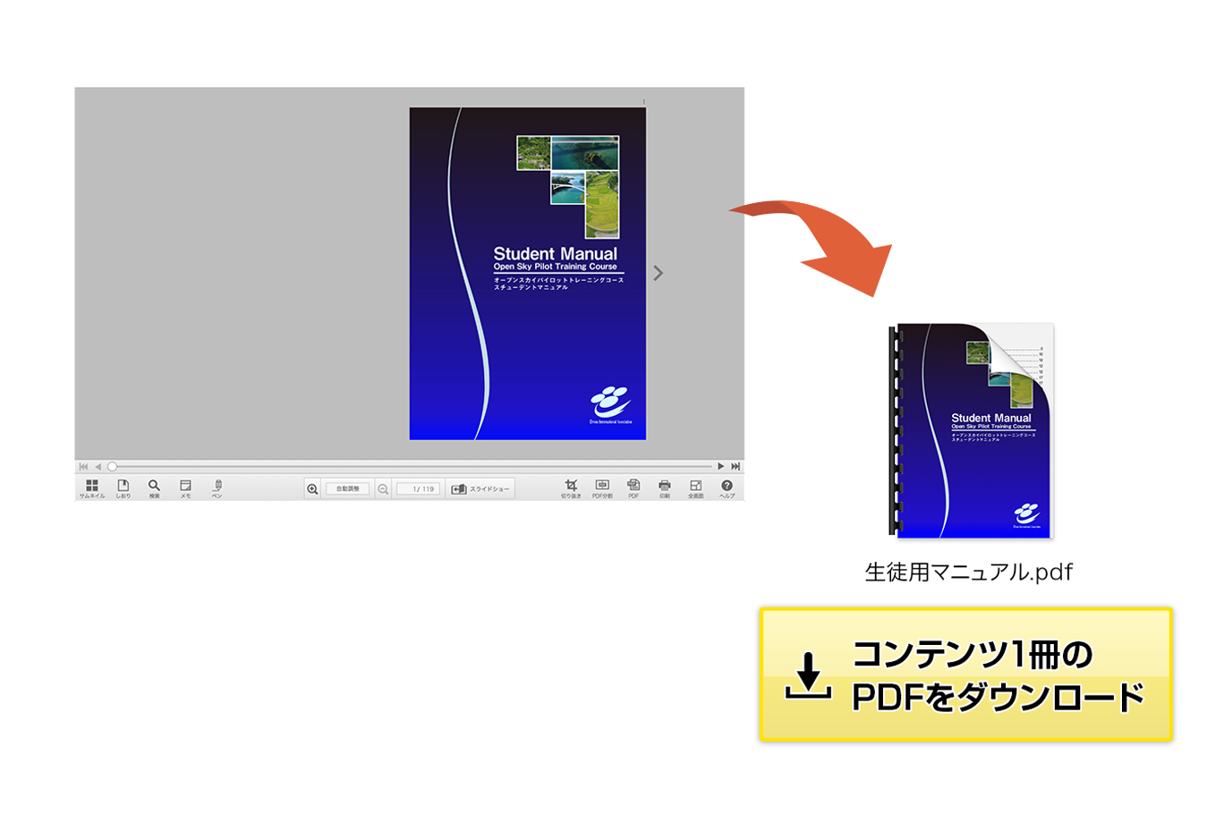１冊のPDFダウンロード機能