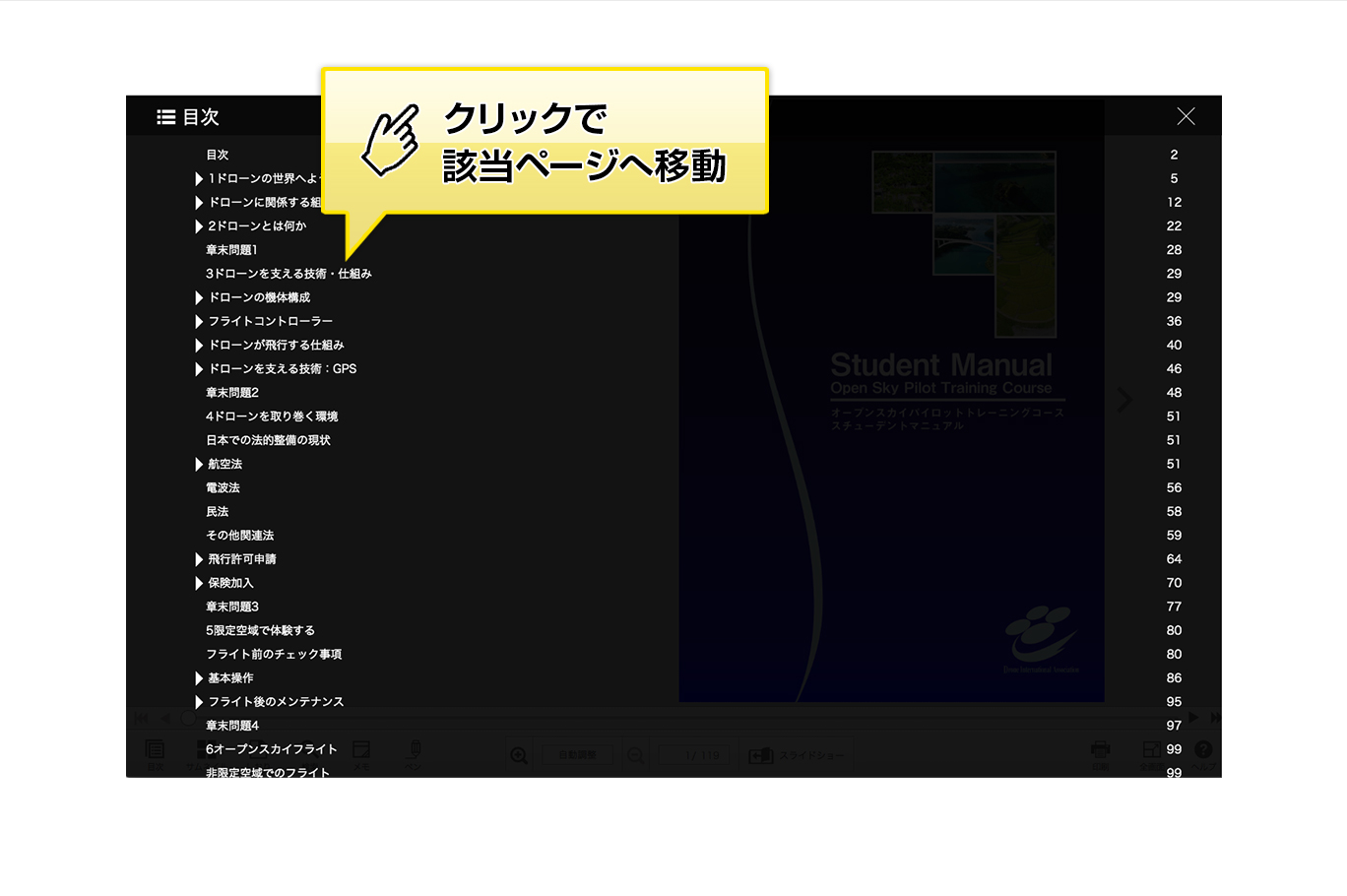 目次をクリックして該当ページに移動