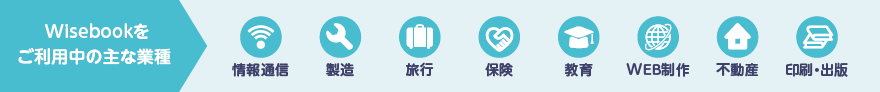 ワイズブックをご利用中の主な業種